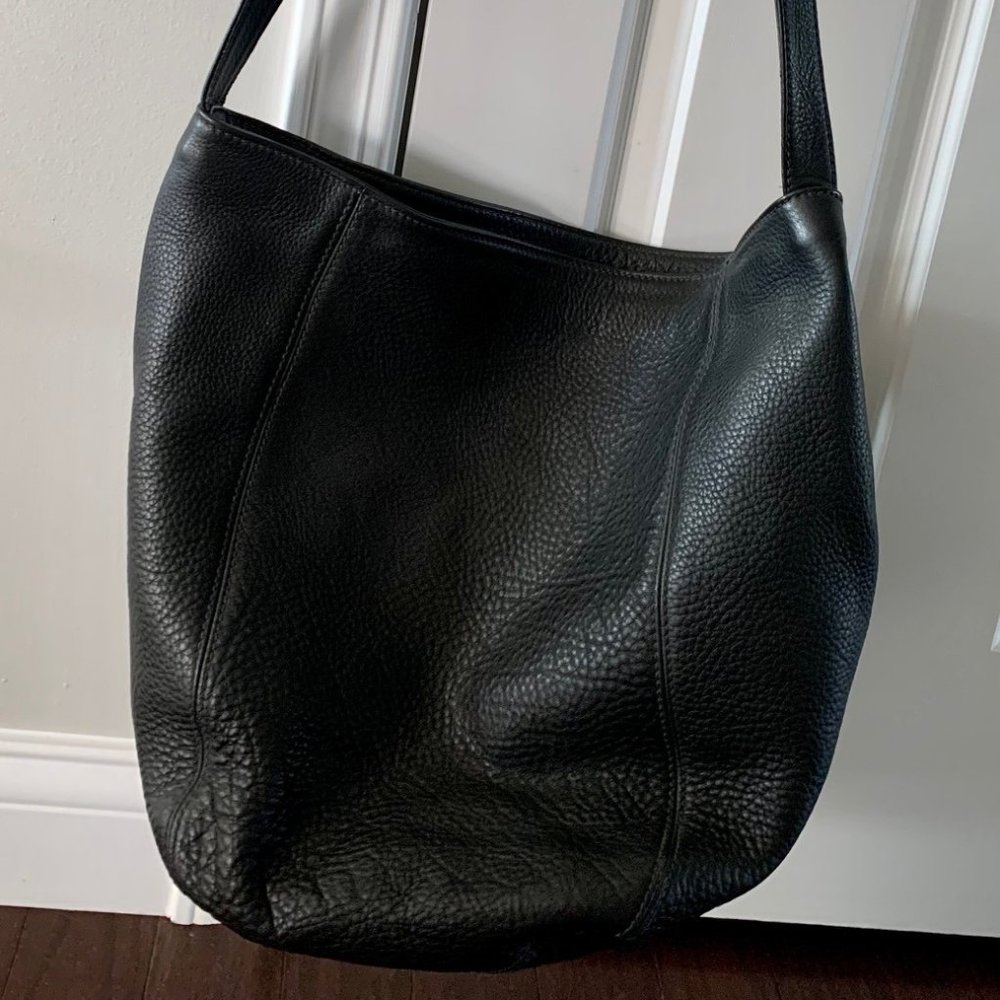 Vintage - 1995 - COACH - XL Sonoma - Black Soft Pebbled Leather Bag - (J5M-4916)